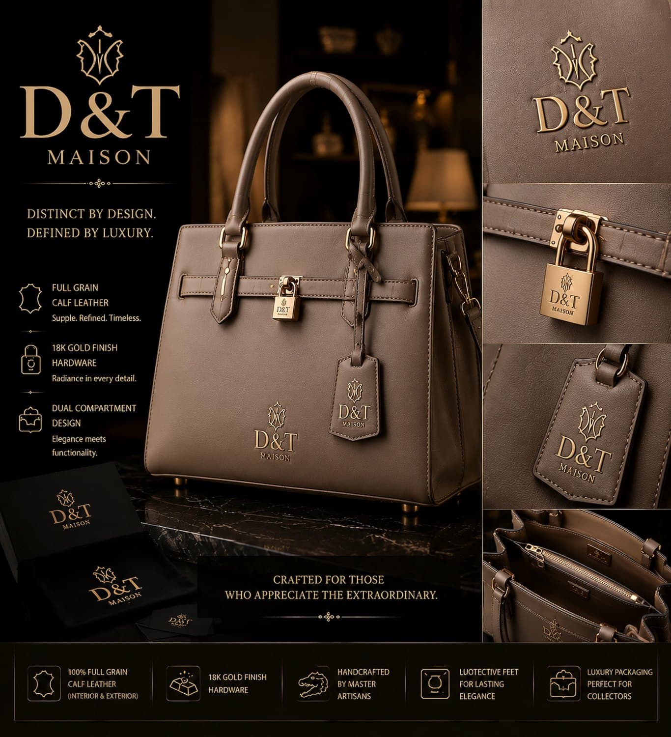 Taupe Calf Satchel